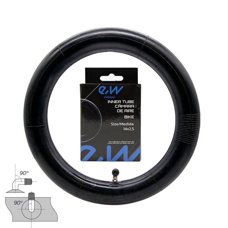 Cámara de aire 14x2,5 válvula curva 90ºx90º [Ewheel]