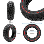 Rueda maciza off-road 70/75-6,5 línea roja
