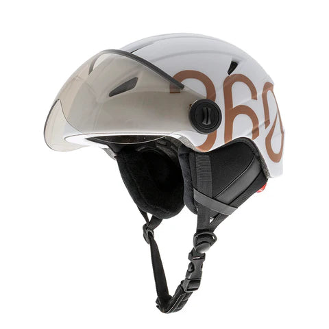 CASCO GLOOB Urban blanco - marrón orejeras extraibles