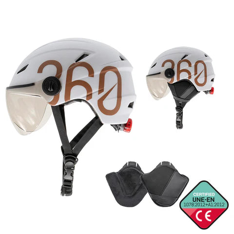 CASCO GLOOB Urban blanco - marrón orejeras extraibles