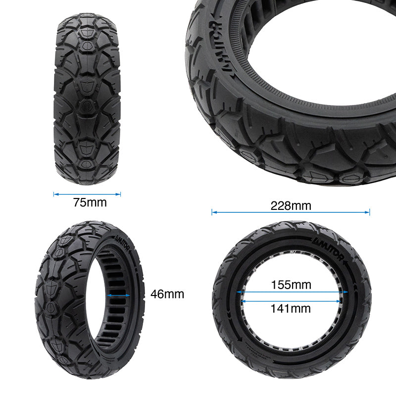 Rueda maciza 10x3,0/255x80 (80/65-6) negra [Amitor]