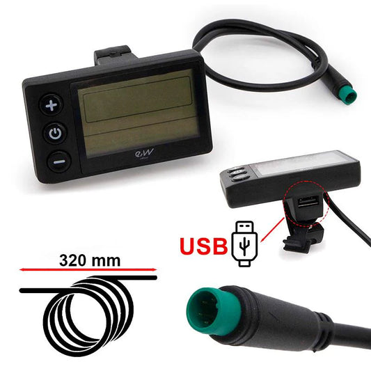 Display S866 con conector waterproof - con puerto USB