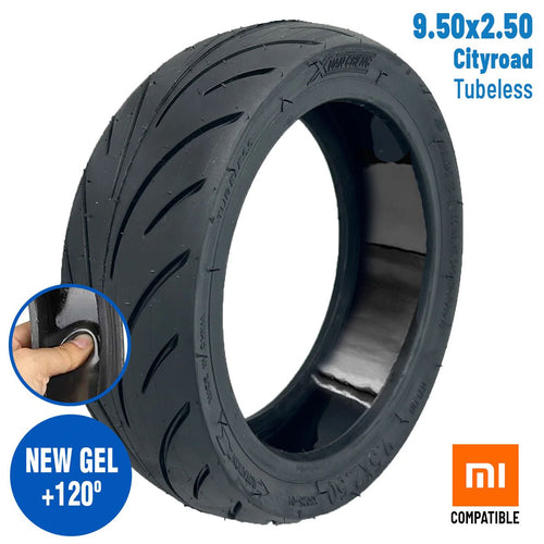 Neumático rueda cubierta 9,5x2,50 Tubeless (Con gel antipinchazos) [Xuancheng] - Compatible con Xiaomi