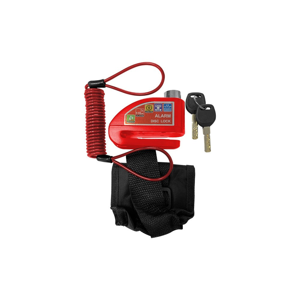 Antirrobo bloque disco con alarma (Rojo)