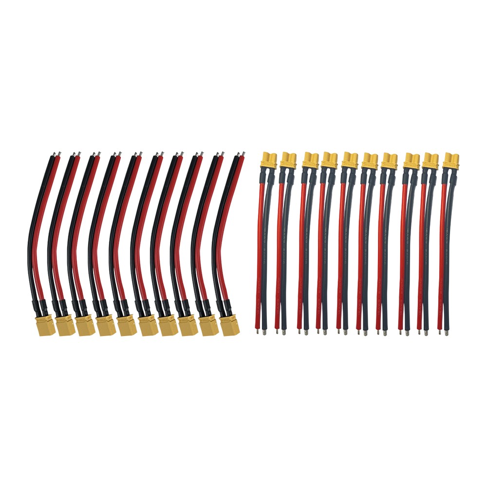 Pack de conectores XT30 con cables X10 machos + X10 hembras