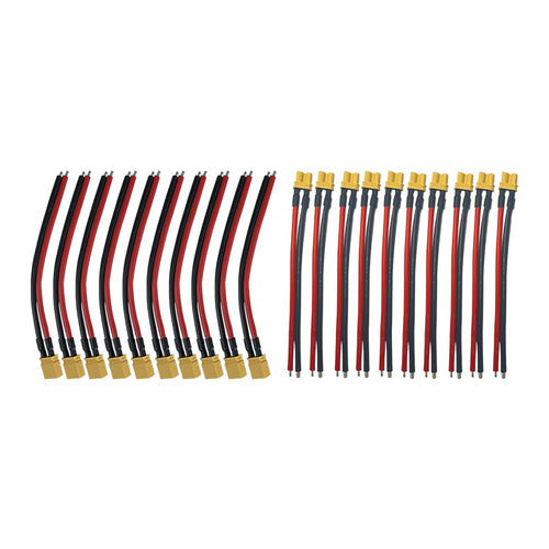 Pack de conectores XT30 con cables X10 machos + X10 hembras