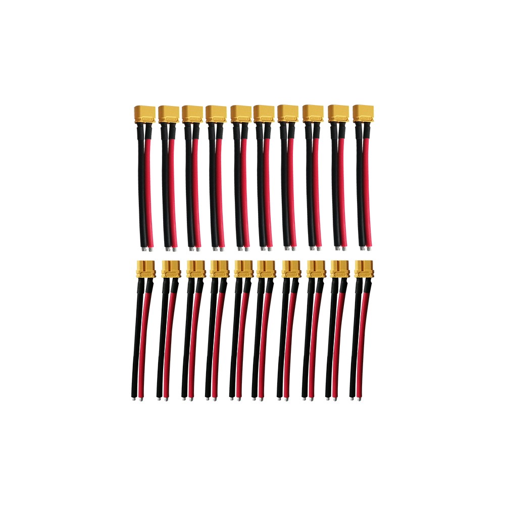 Pack de conectores XT60 con cables 10 machos + 10 hembras