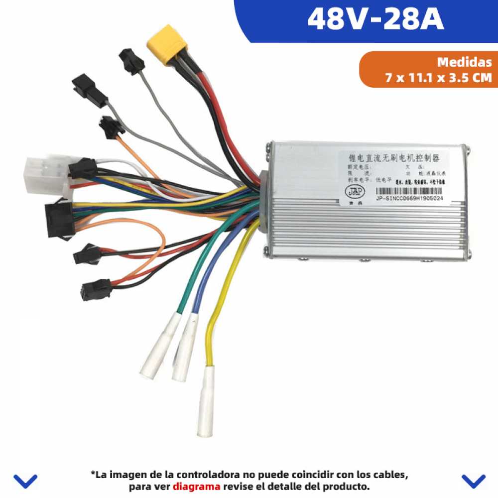 Controladora 48V 28A 1200W LCD JP [J&P] con sensores hall