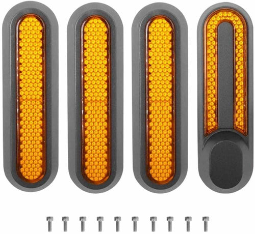 Kit 4 embellecedores reflectantes Xiaomi S1/Essential/Pro/Pro2/M365 + 10 tornillos (Amarillo)