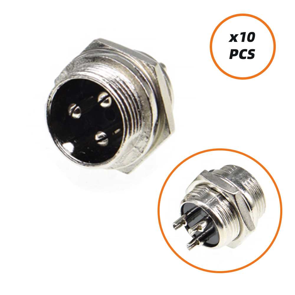 (GX-16 M) PACK DE CONECTORES GX-16 MACHO 10 PCS PARA MOTOR-BATERIA