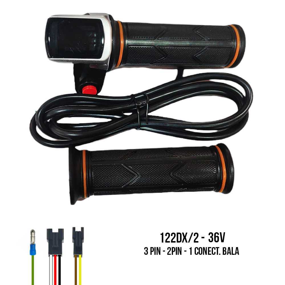 (122DX/2-36V)ACELERADOR CON PUÑOS COMPATIBLE PARA BICICLETA ELÉCTRICA 