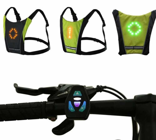 Chaleco LED reflectante con intermitentes de señales para bicicleta, scooter y patinete