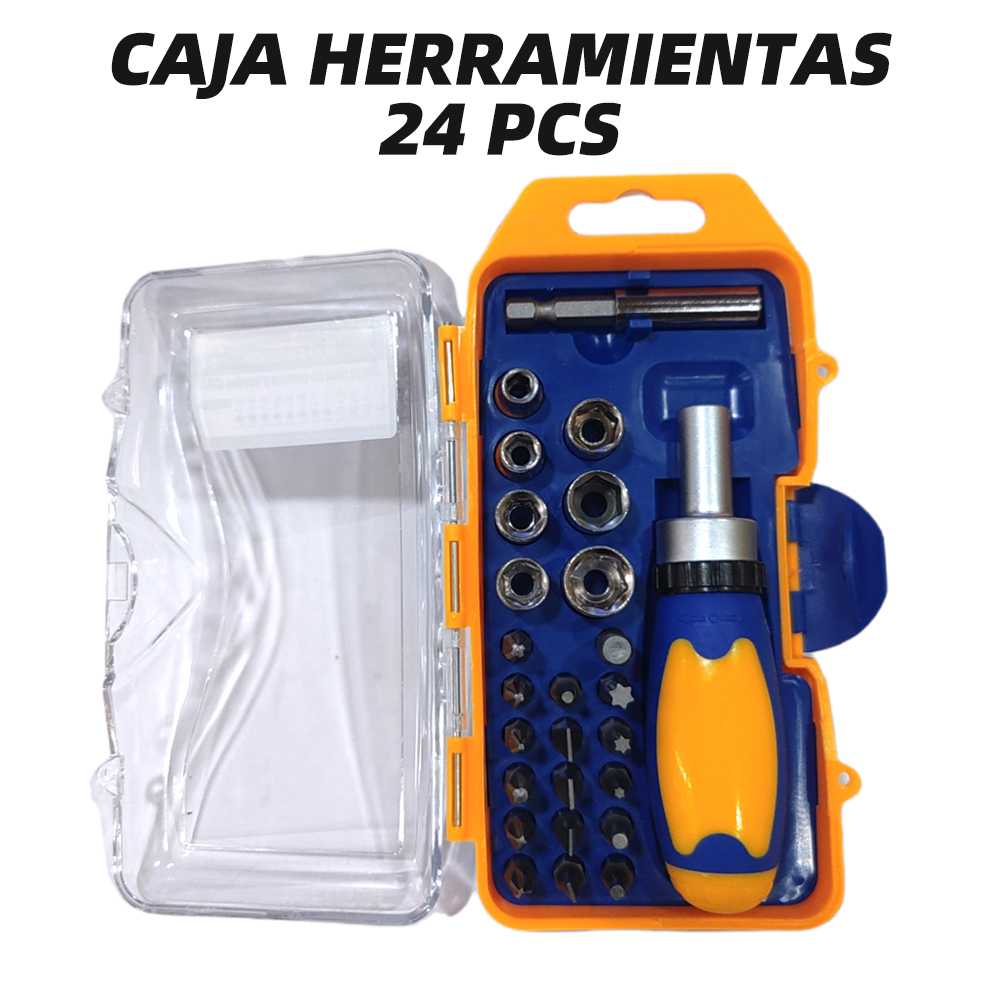 SET CAJA HERRAMIENTAS 24 PCS PARA TALLERES MECÁNICOS Y REPARACIÓN DE P