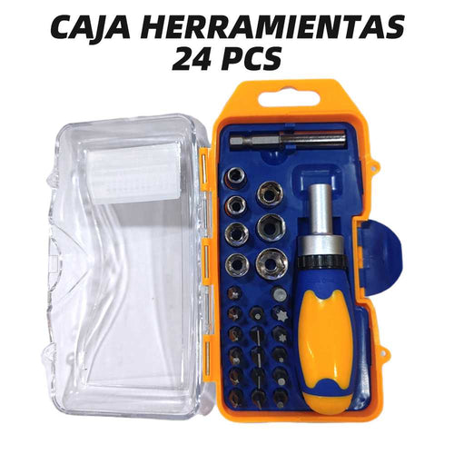 Set caja de herramientas 24 uds para reparación de patinetes y bicicletas