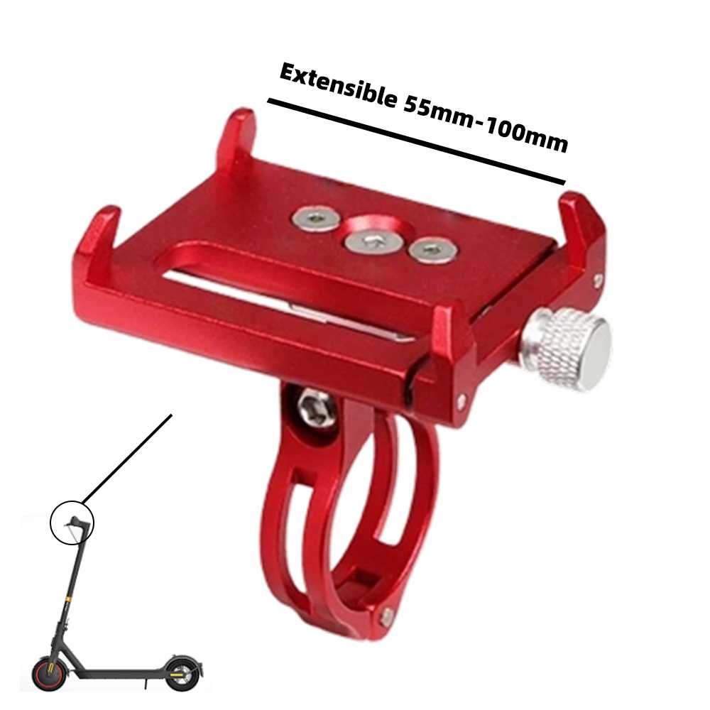 SOPORTE MOVIL-TELEFONO DE ALUMINIO COMPATIBLE CON SCOOTER PATINETE ROJ