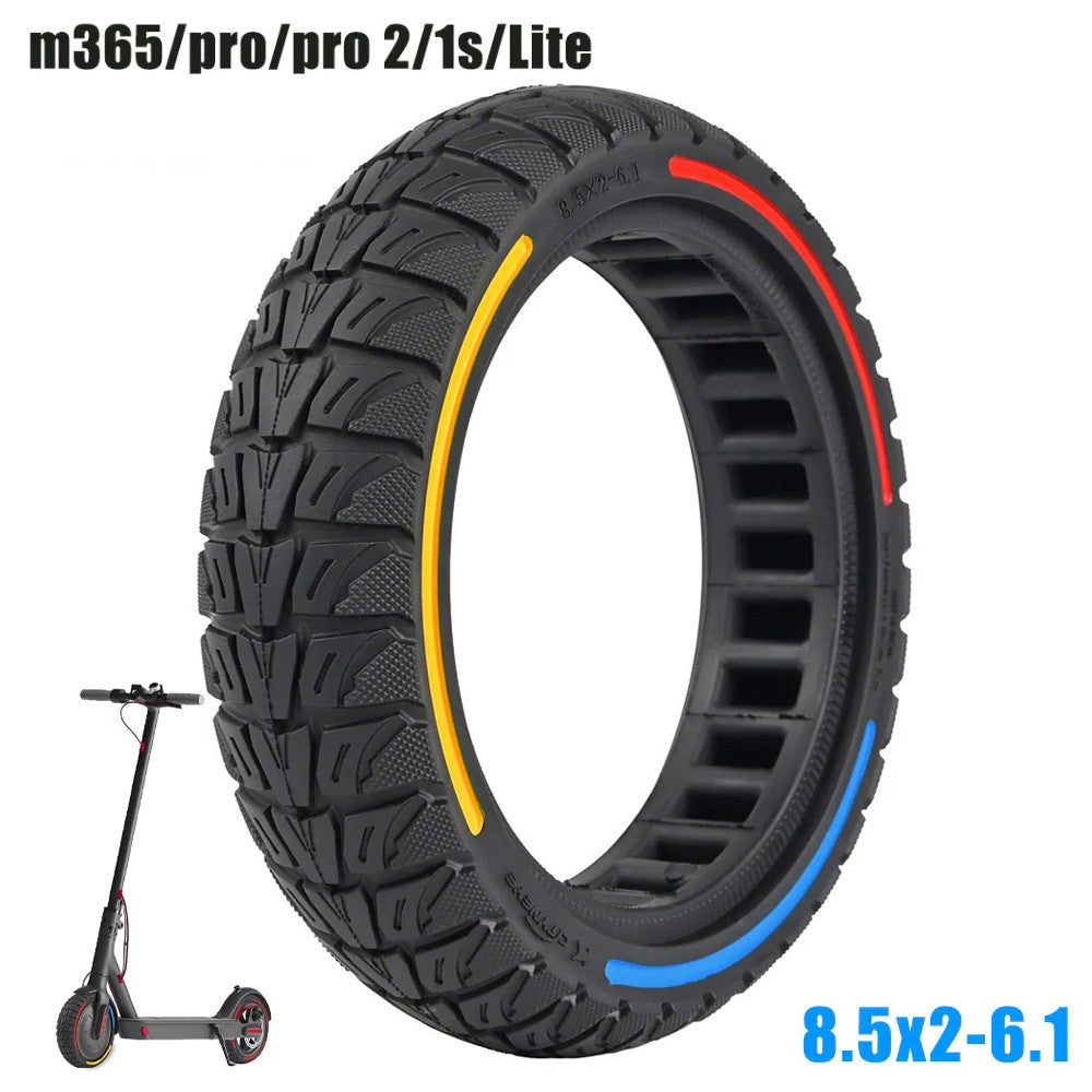 Neumático 8.5x2-6.1 sólido macizo compatible con Xiaomi M365 PRO PRO2 