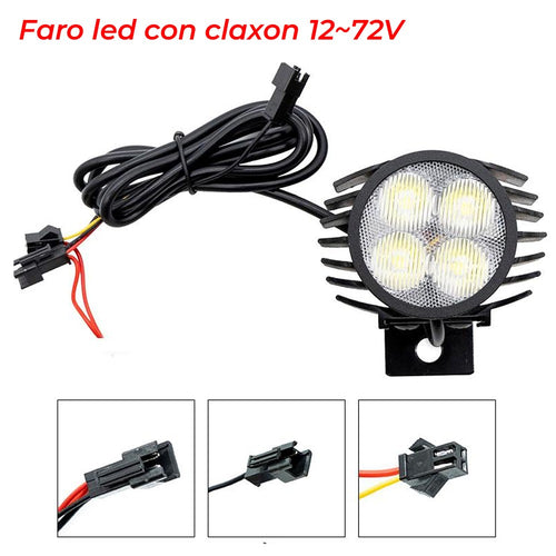 Faro led con claxon 12~72v
