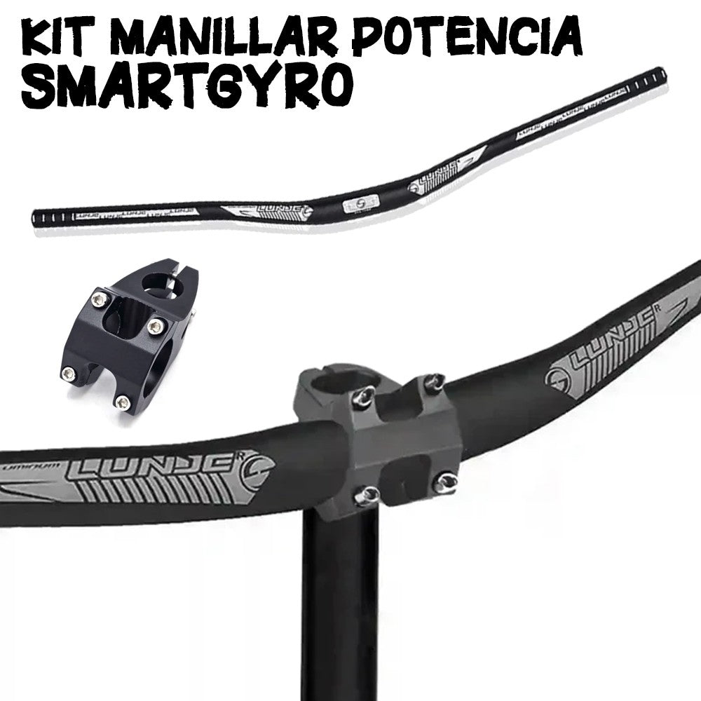 Kit Potencia manillar de Bici para Smartgyro Negro
