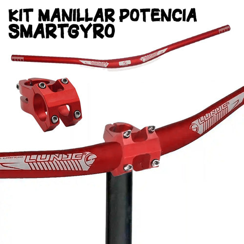 Kit Potencia manillar de Bici para Smartgyro Rojo