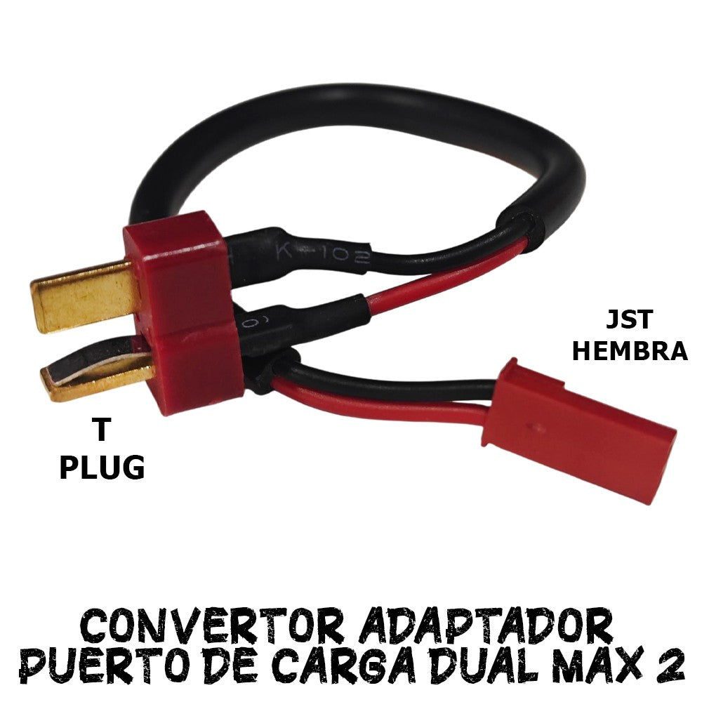 Cable convertor de JST Macho a T plug Crossover Dual Max 2