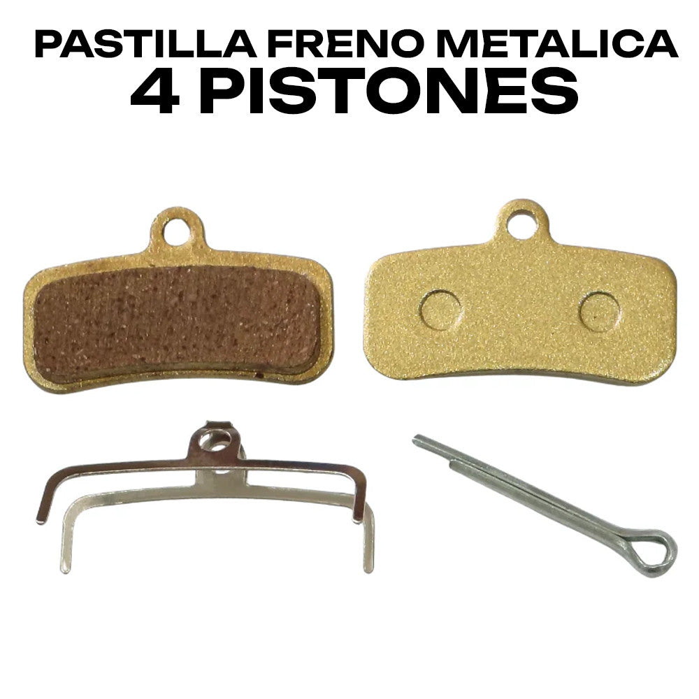 Pastilla Freno Metálica 4 pistones compatible con Nutt / Shimano saint