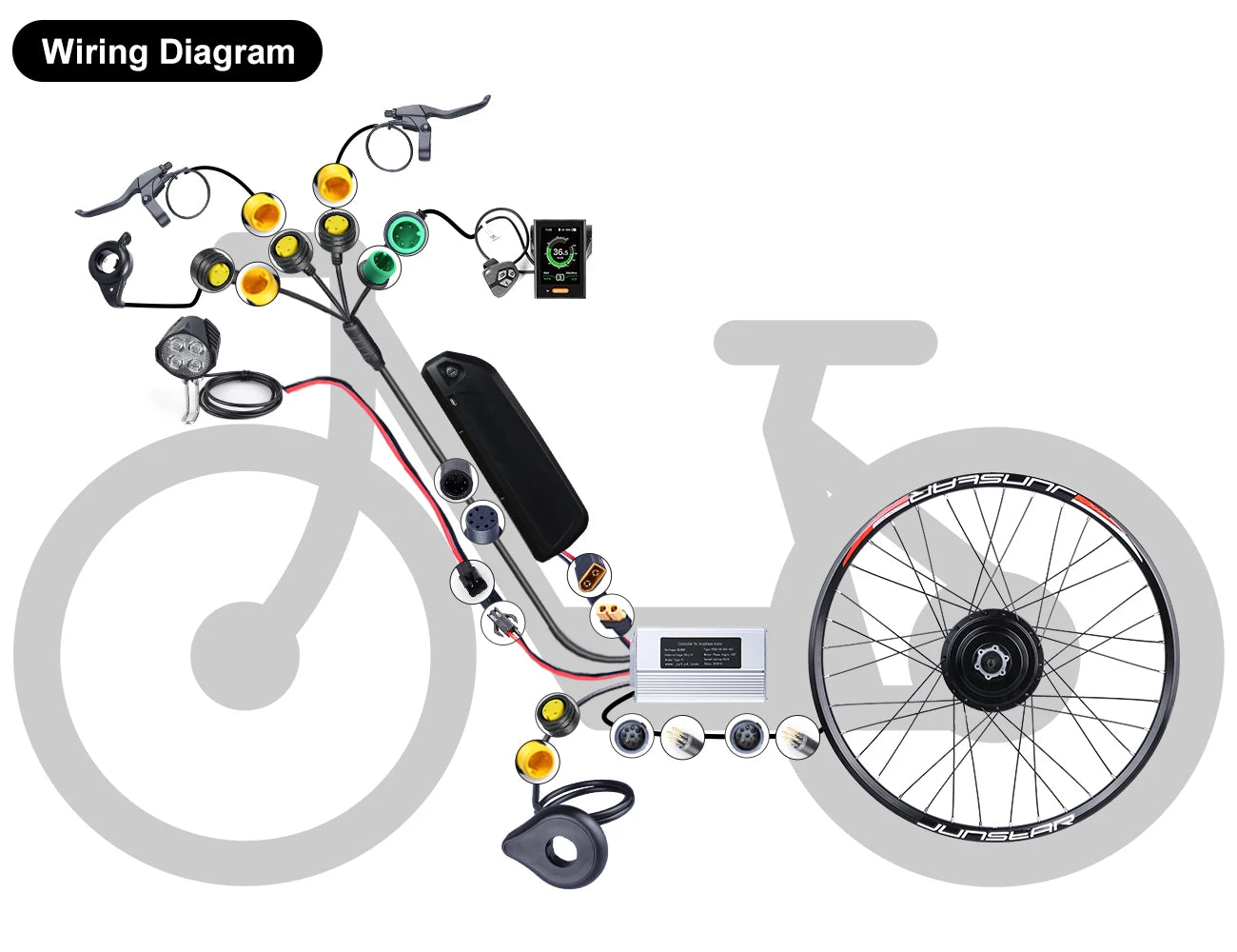 Kit conversión de bicicleta eléctrica con motor trasero 750W 48V – 27,5 pulgadas (Display: EKD01) [Bafang]