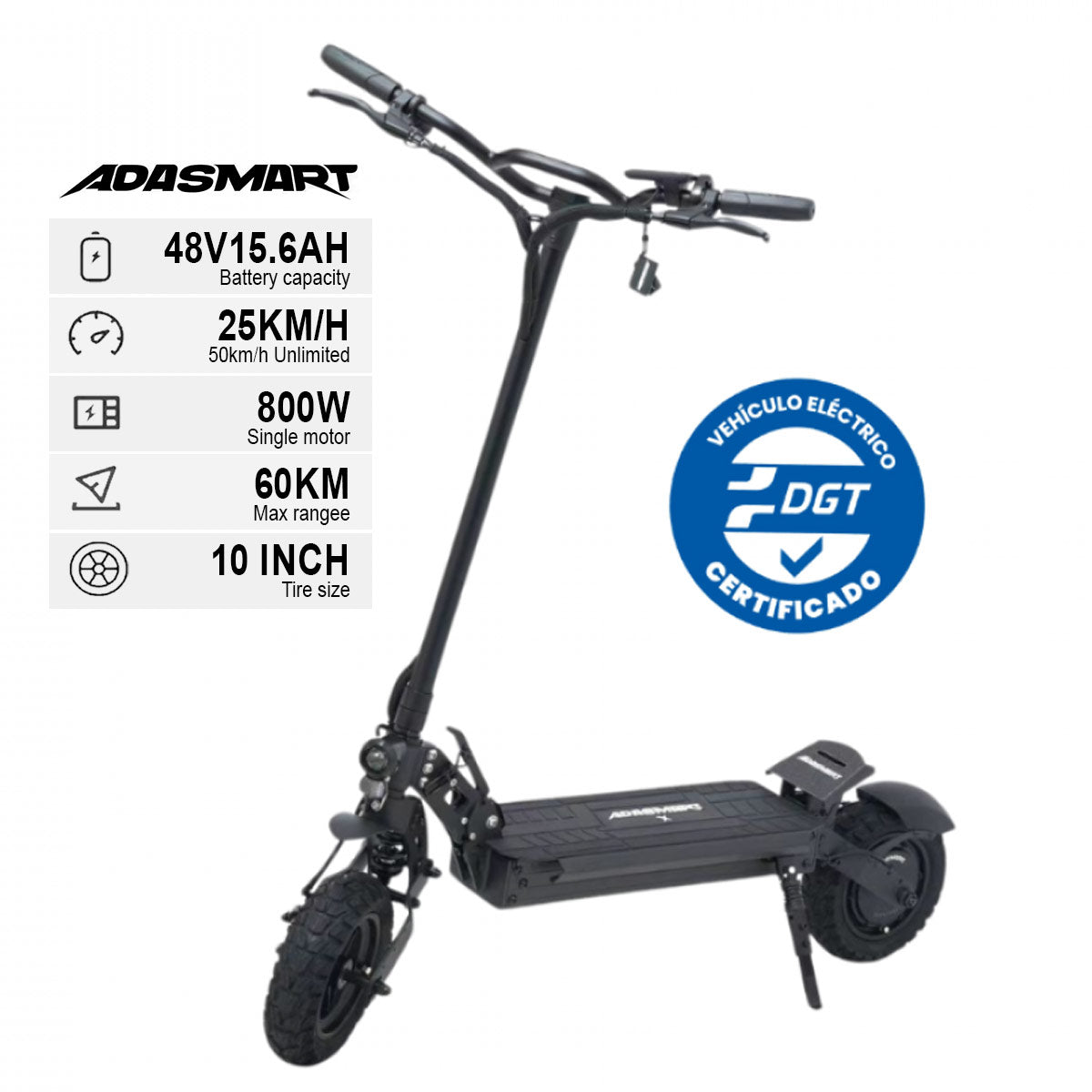 Patinete eléctrico Adasmart X 800W 15,6 Ah EVE