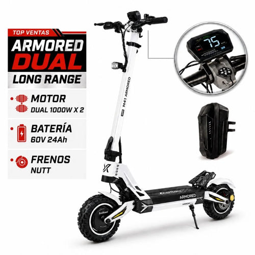 Patinete Eléctrico Ecoxtrem M41 Armored Dual LR (60V 24A) Homologado DGT