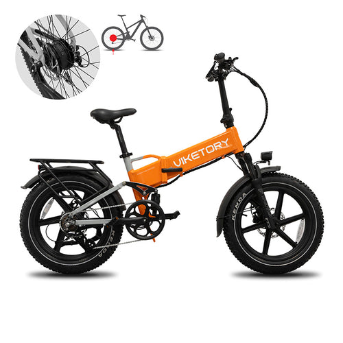 BRAVE ebike FATBIKE Plegable Naranja/Gris