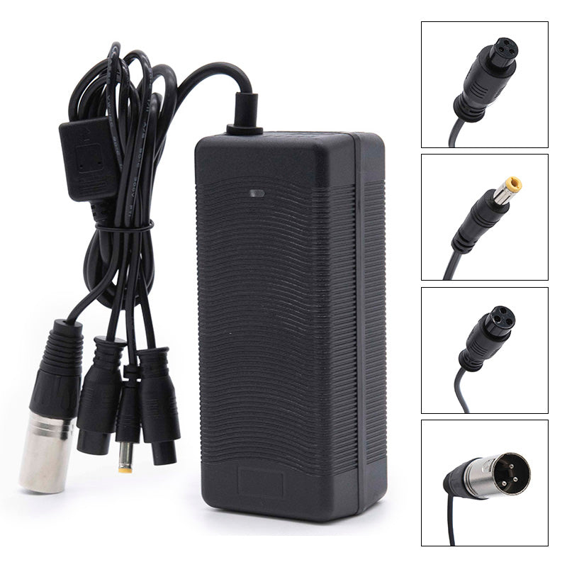 Cargador multiuso 52V 2A conector GX16/GX12/DC5,5mm/XLR
