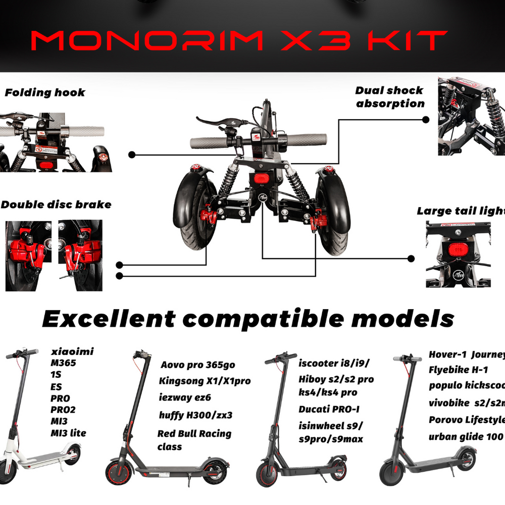 Kit 3 ruedas X3 Kit para Xiaomi e

