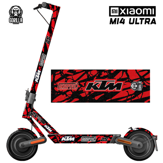 Autocollants Redbull X KTM pour Xiaomi (noir) – KIT COMPLET (26 autocollants) + BASE PRO/PRO2
