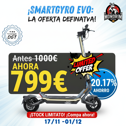 (OFERTA 17-11 al 1-12)Patinete eléctrico smartGyro Raptor Evo