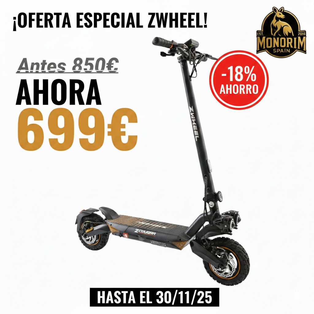 Patinete ZWHEEL ZCougar Homologado DGT  (OFERTA)hasta el día 30/11/2025