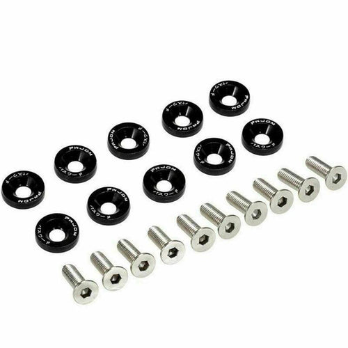 Arandela de tornillo de aluminio negro (Paquete de 10 unidades)