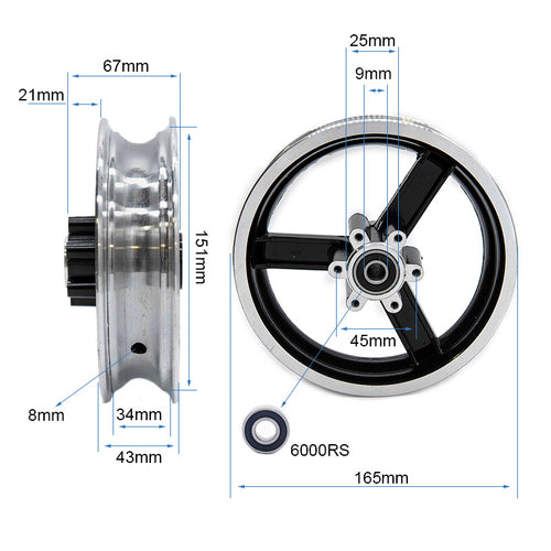 Llanta de 6"  y bisel 34mm para Kugoo kirin M4