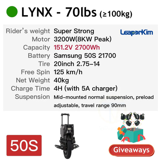 Monocycle électrique Leaperkim Patton 50S (2220Wh)