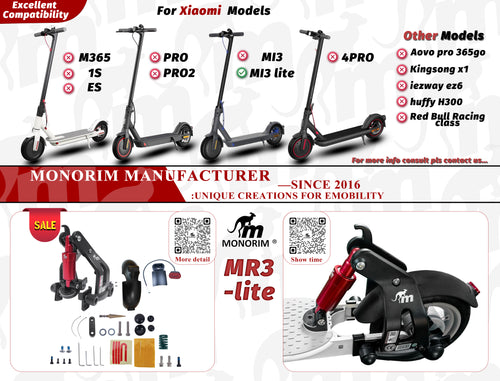 SUSPENSION ARRIERE MONORIM POUR XIOAMI STANDARD ET PRO