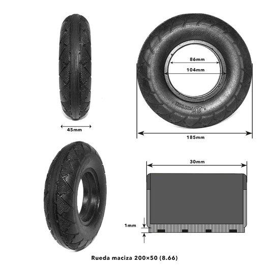 Rueda maciza 200×50 (8,66)