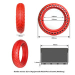 Rueda maciza 8,5x2 Agujereada ROJA Para Xiaomi [Nedong]