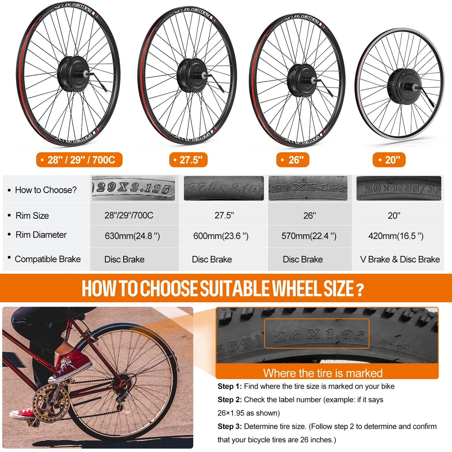 Kit conversión de bicicleta eléctrica con motor trasero 750W 48V – 27,5 pulgadas (Display: EKD01) [Bafang]