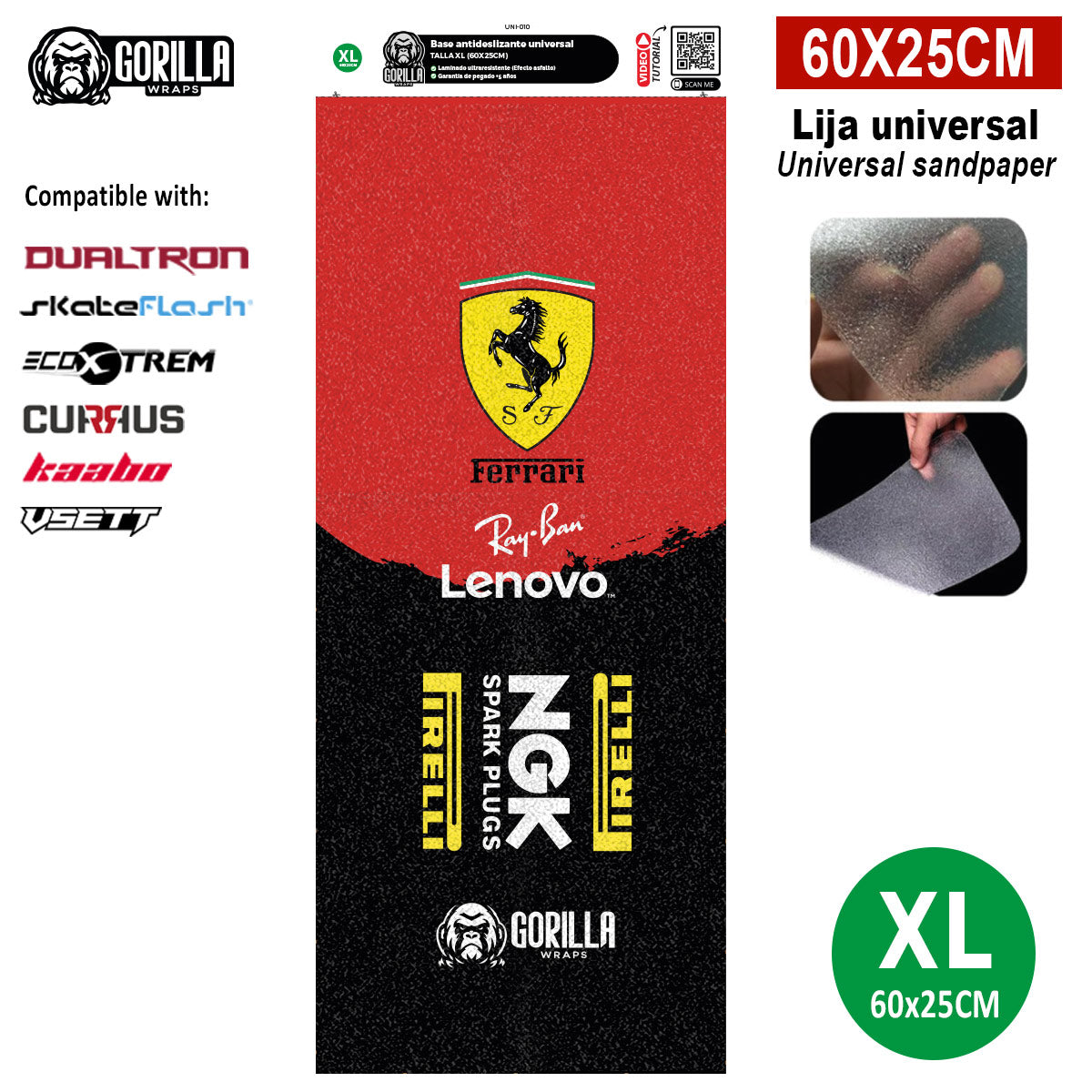 Vinilo Ferrari con base antideslizante para Segway ZT3 Pro