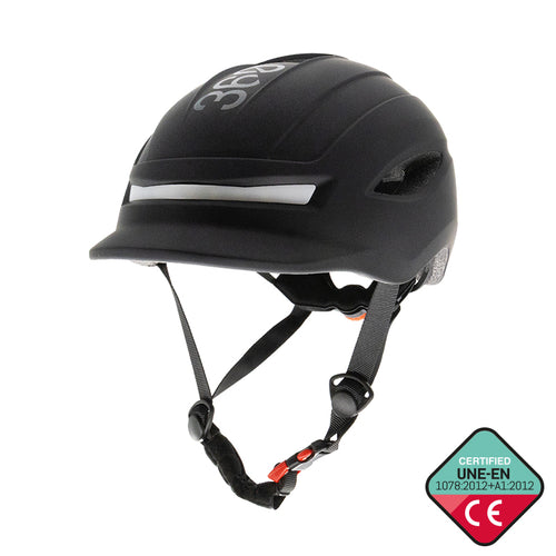 Casco CP02 urben con intermitente negro talla única