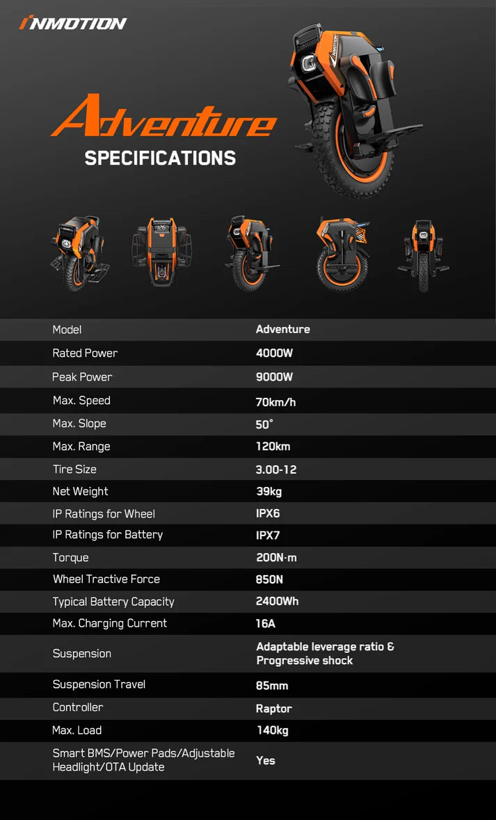 Monocycle d'aventure Inmotion V14