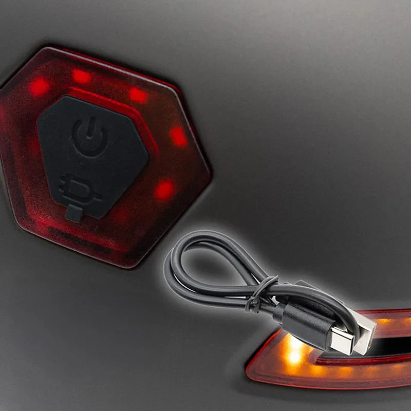 Casco con intermitente negro Sport - Gris