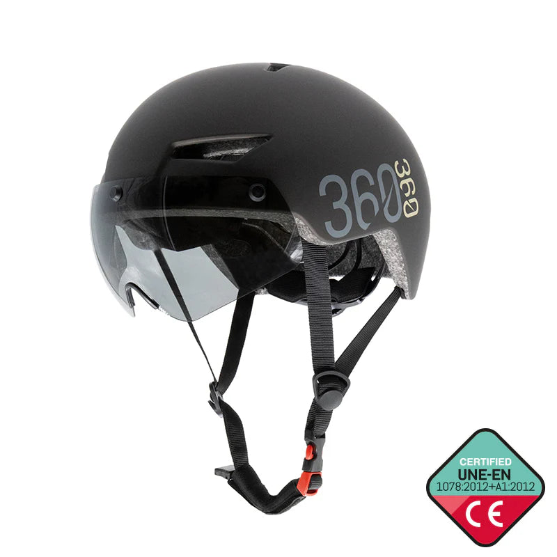 Casco con intermitente negro Sport - Gris