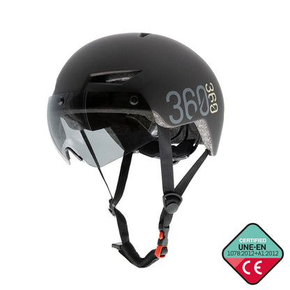 Casco con intermitente negro Sport - Gris