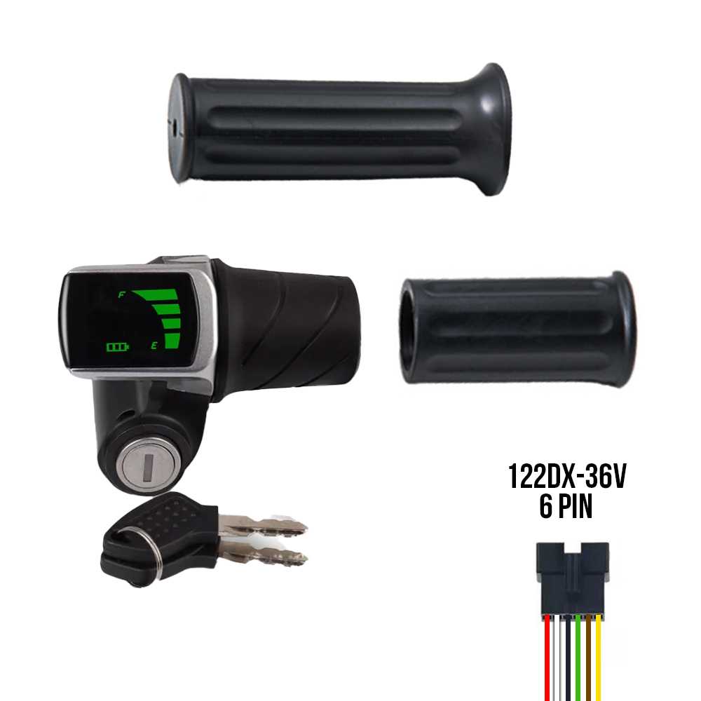 (122DX-36V)ACELERADOR CON PANTALLA MEDIO GIRO PARA BICICLETA EBIKE CON