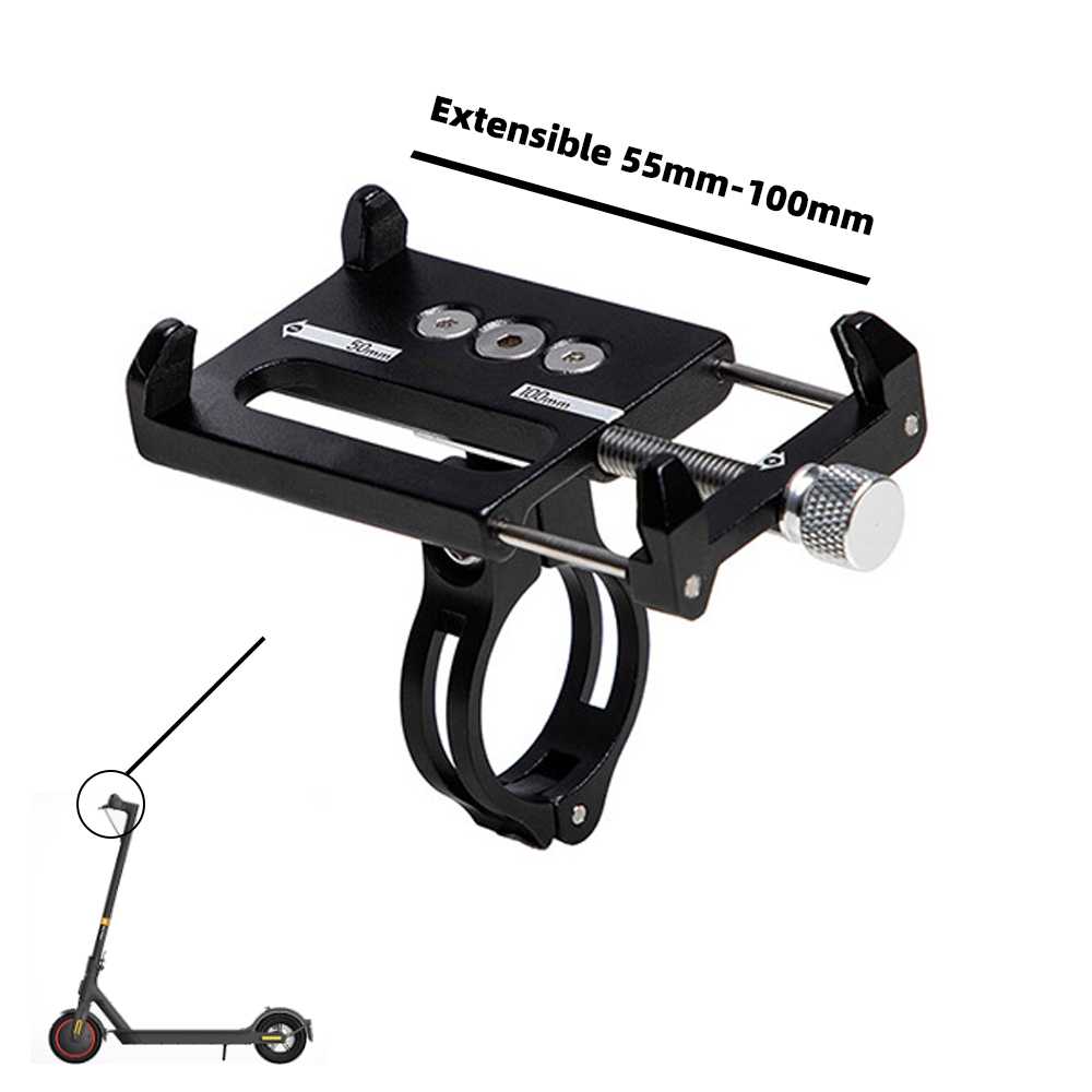SOPORTE MOVIL-TELEFONO DE ALUMINIO COMPATIBLE CON SCOOTER PATINETE NEG