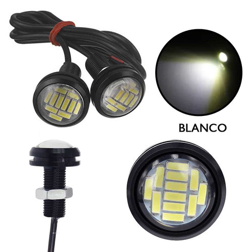 Luz LED ojo de águila blanco (2 uds)